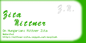 zita mittner business card